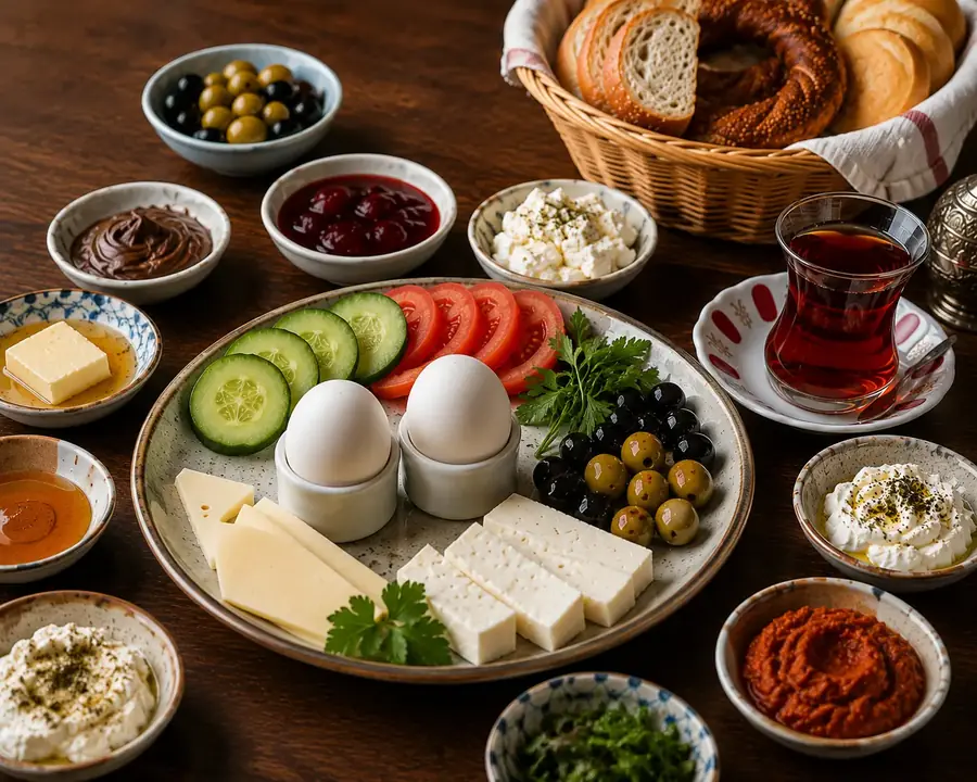 Frühstück mit 2 gekochten Eiern
